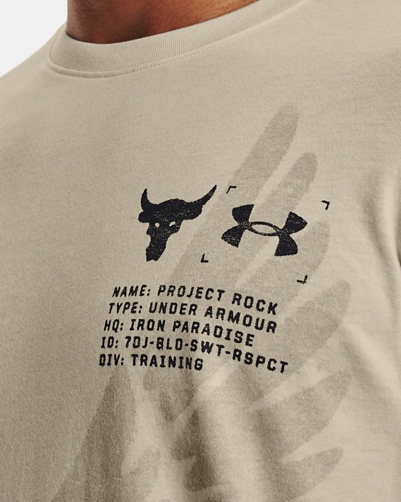 Men's Project Rock Cutoff T-Shirt, Brown, pdpMainDesktop image number 3